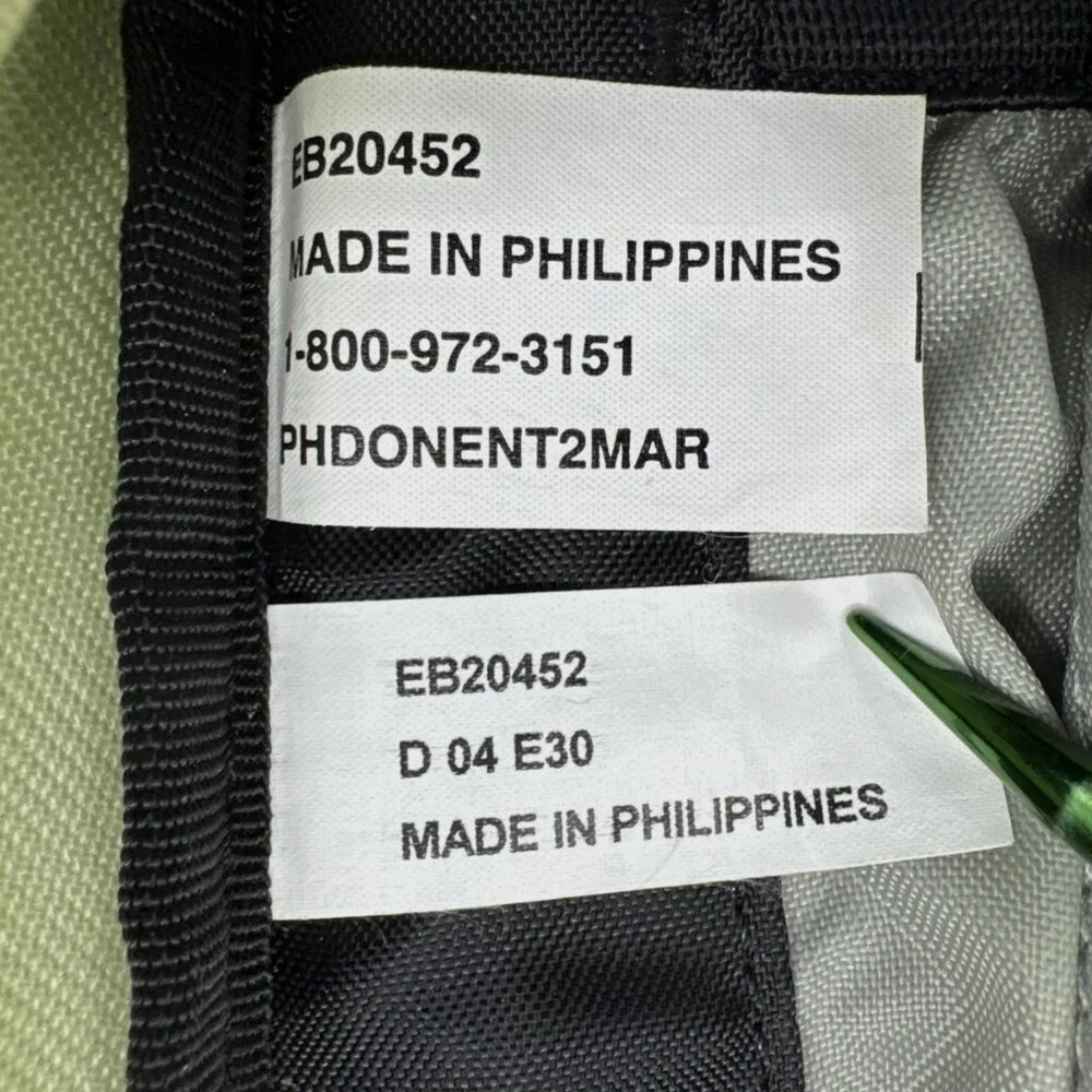 Eddie Bauer Backpack Hiking Black Green Insulated Pocket School Travel w/ Cover